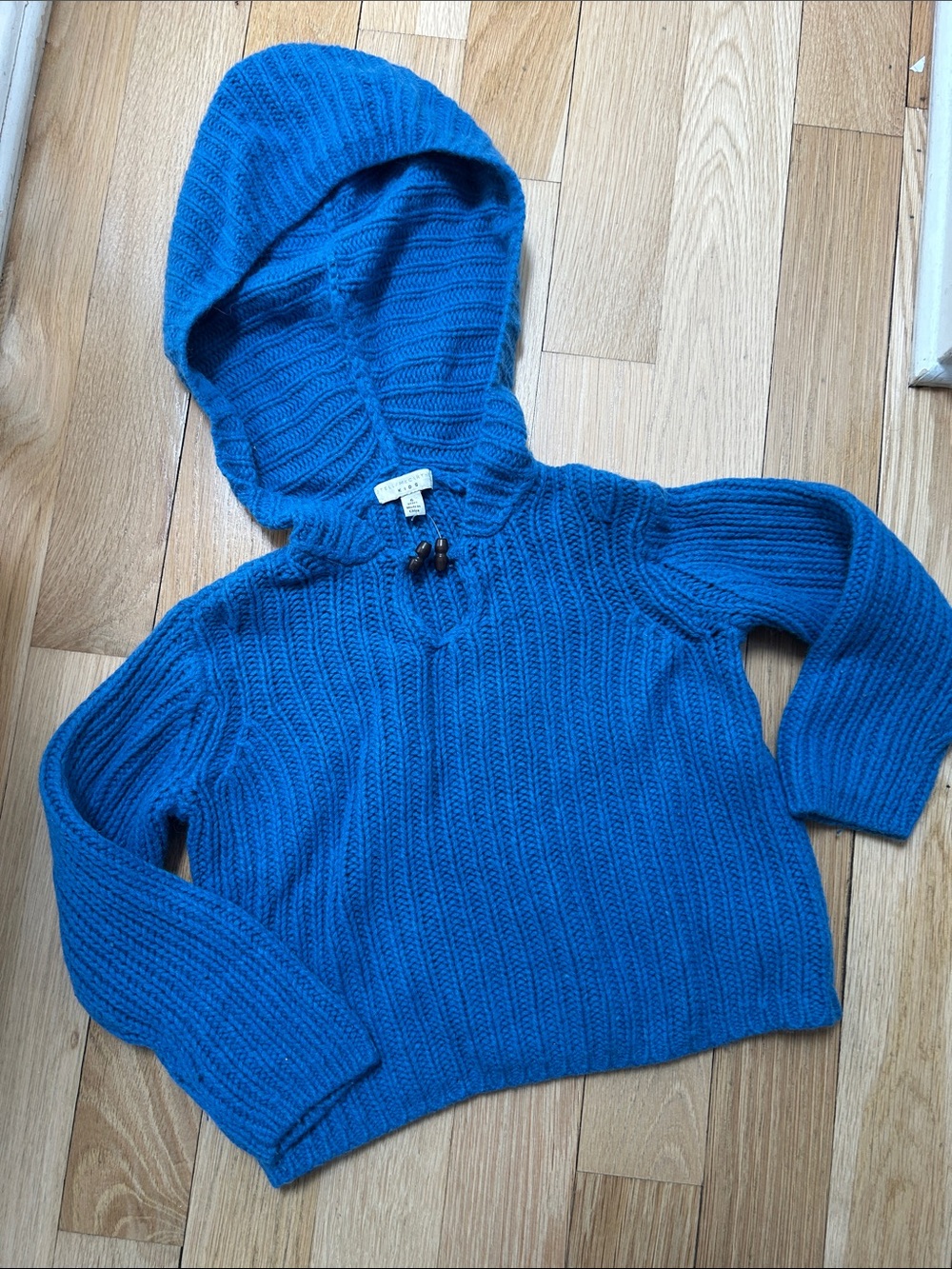 Stella McCartney Kids alpaca & wool  hooded sweater blue